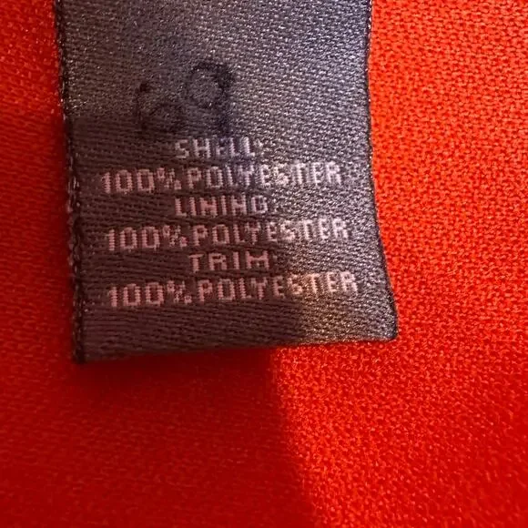 Neiman Marcus Solid Orange V-Neck Crochet Lace Sleeve Blouse Women’s Size Medium - Picture 7 of 8